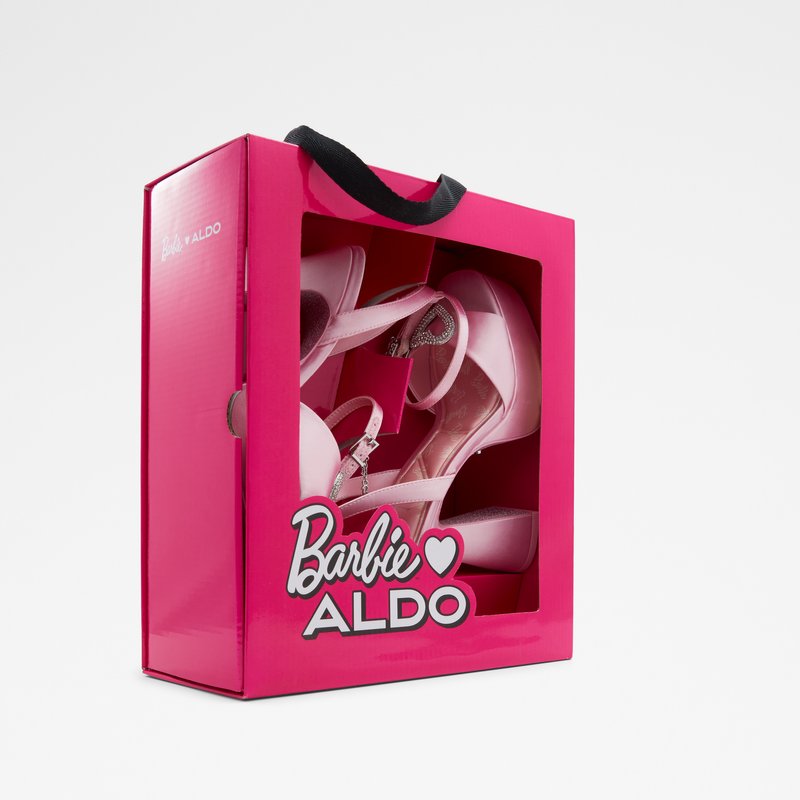 Aldo sandale na visoku petu BARBIEPLTFM TEX SATIN - ružičasta 6