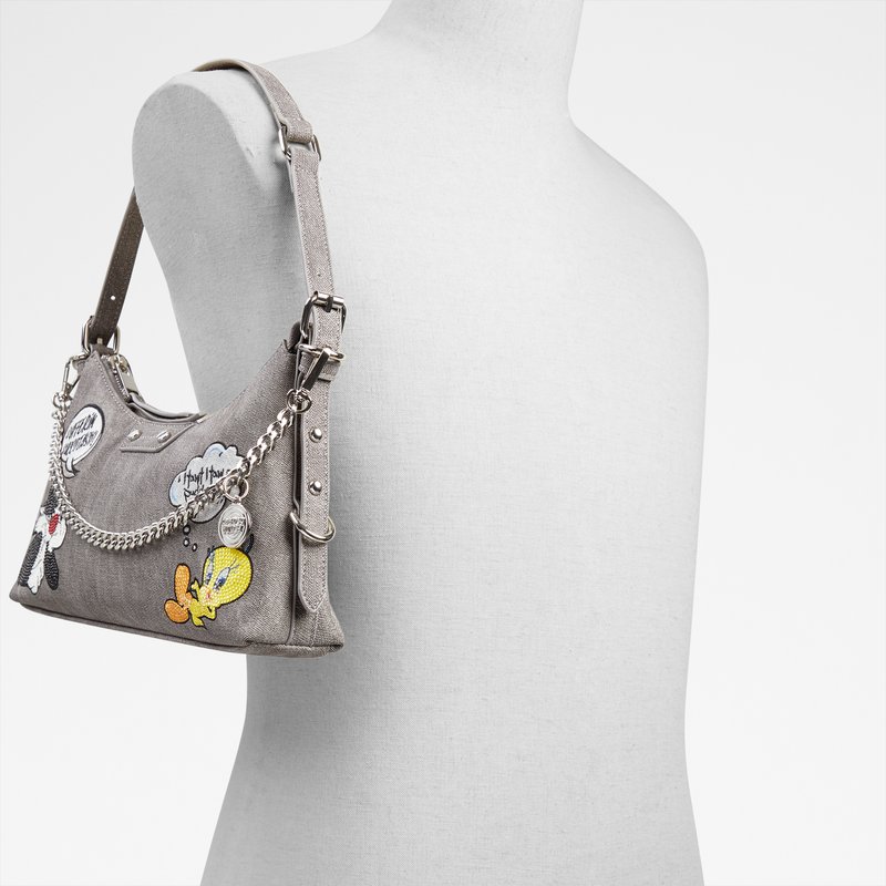 Aldo looney tunes x aldo torbica za nošenje na ramenu LTSHOULDERBAG TEX MIX MAT - siva 5